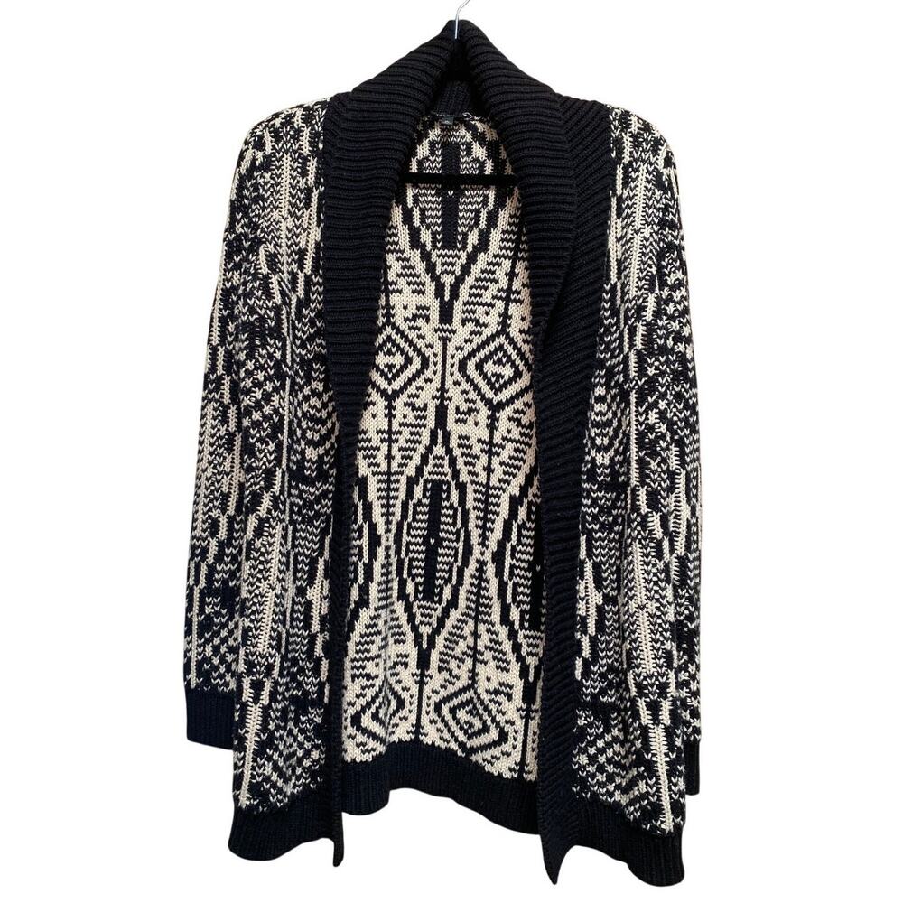 Talbots - Black & Cream - Petite Medium Knit Cardigan